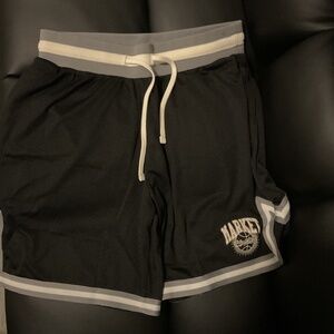 Market Studios Pixelated Logo Mesh Shorts Black (SIZE: LARGE)